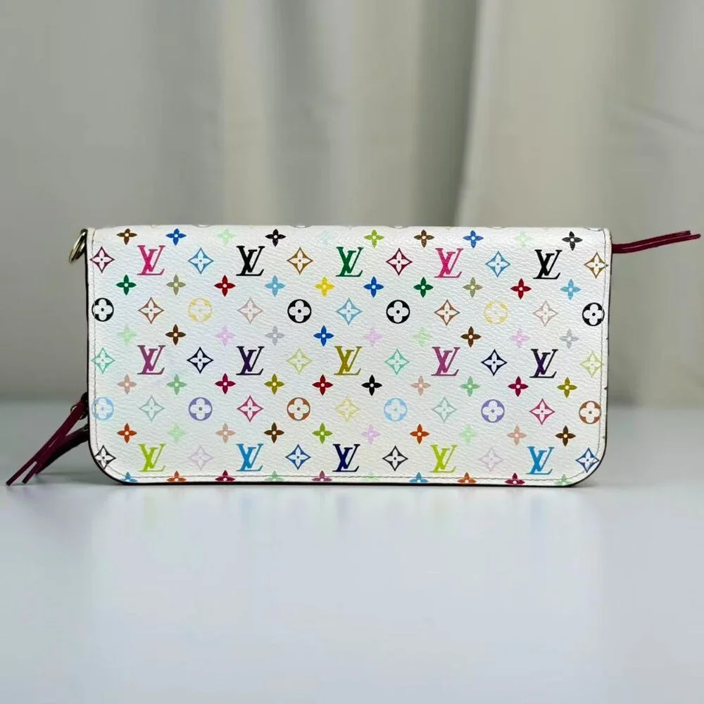 Louis Vuitton White Multicolor Wallet with Colorful Monogram Design